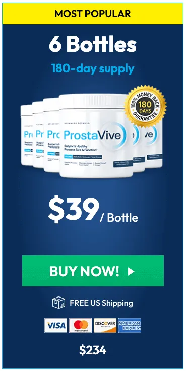 ProstaVive 6-bottle package with bulk savings and free bonus plan